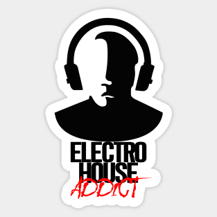 Electro House Addict - Black Sticker